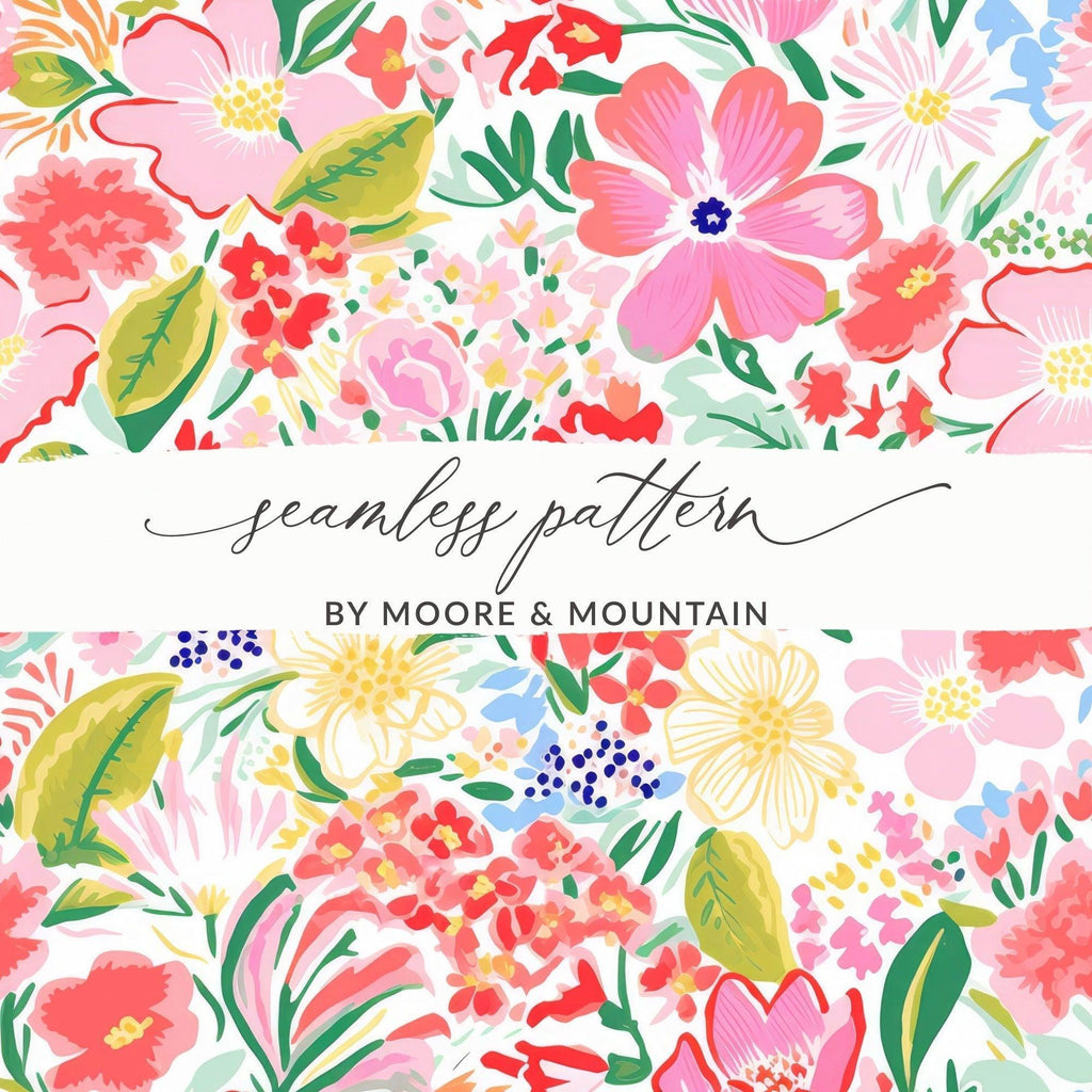 Ditsy Floral T-Shirt, Digital Art, Flower Pattern, Floral Clipart, Botanical Print, Fabric Design, Colorful Flower DesignFloral Seamless Pattern Digital Paper, Pink Flower Design, Spring Flower Backgrounds, Digital Print, Fabric Design, Digital Download - Moore and Mountain