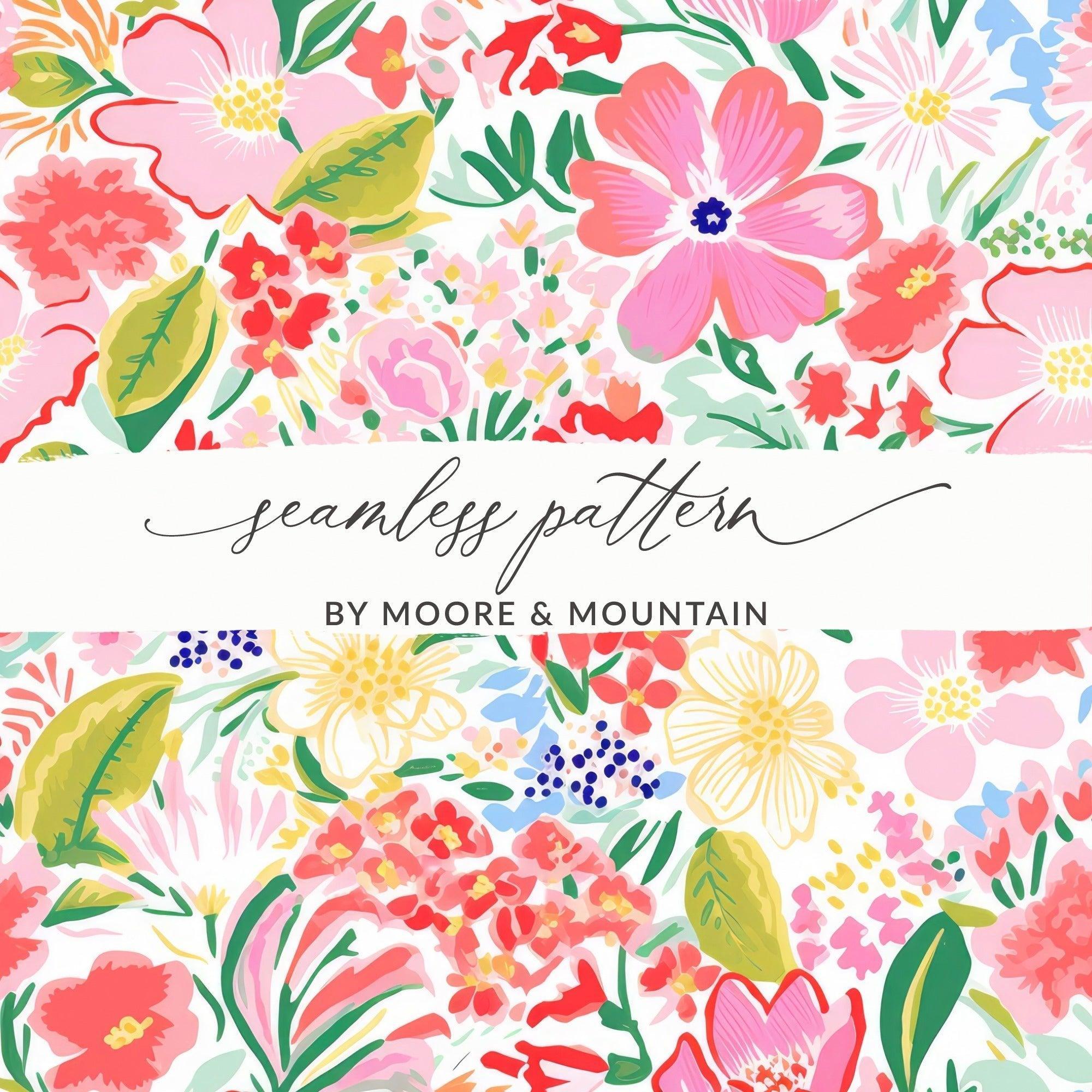 Ditsy Floral T-Shirt, Digital Art, Flower Pattern, Floral Clipart, Botanical Print, Fabric Design, Colorful Flower DesignFloral Seamless Pattern Digital Paper, Pink Flower Design, Spring Flower Backgrounds, Digital Print, Fabric Design, Digital Download - Moore and Mountain