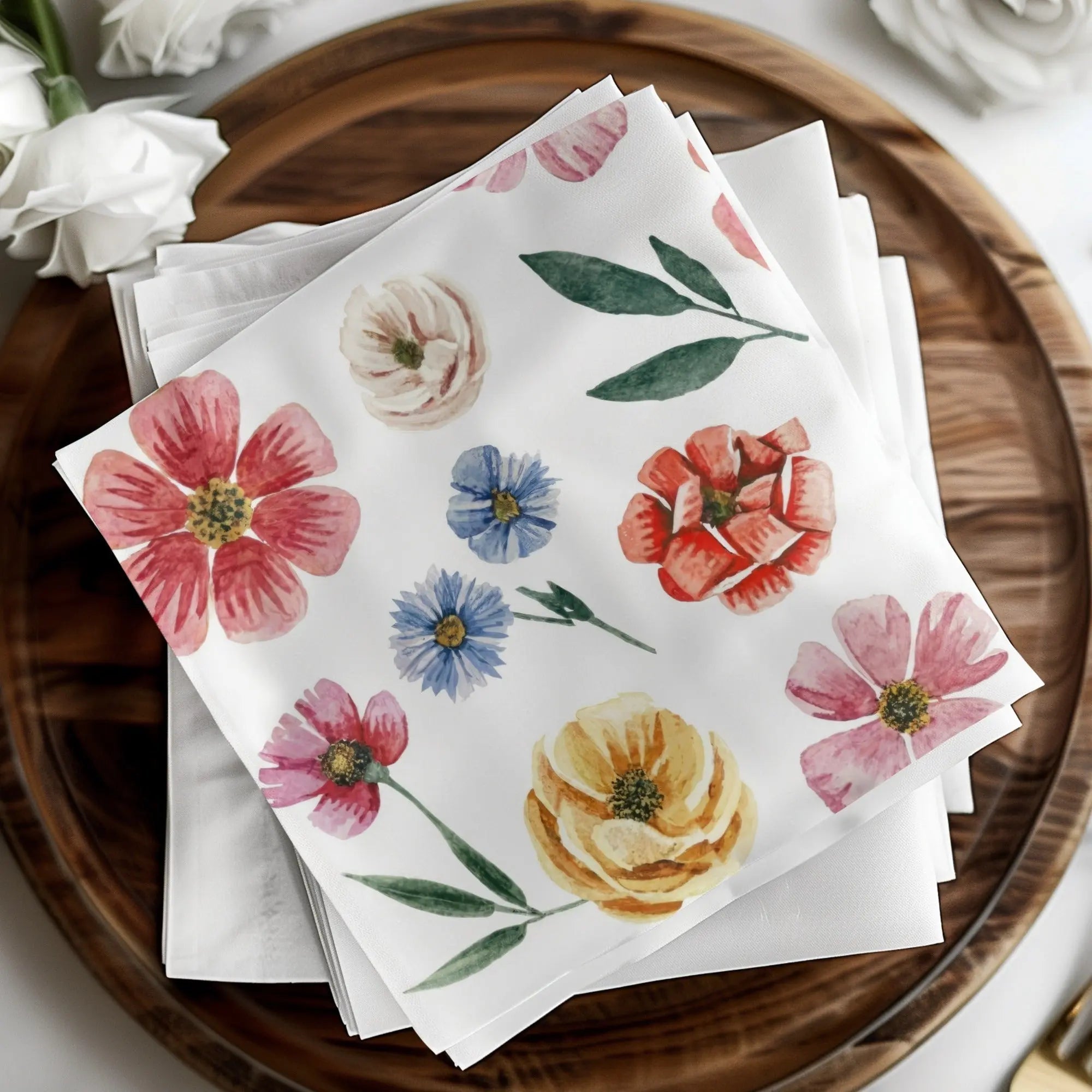 Ditsy Floral Watercolor Flower Digital Paper, Floral Seamless Pattern JPEG, Botanical Print Fabric Design, Flower Background, Commercial Use, Digital - Moore and Mountain
