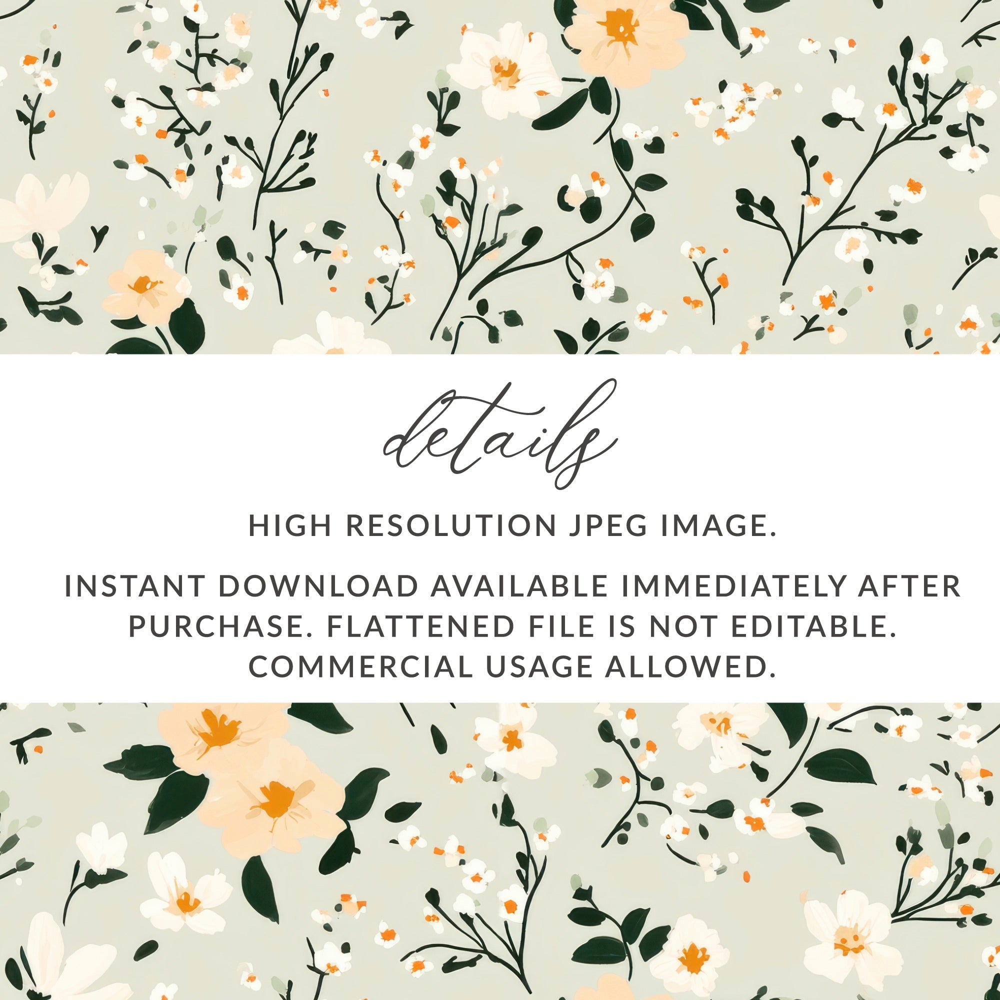 High Resolution Floral JPEG Image Instant Download