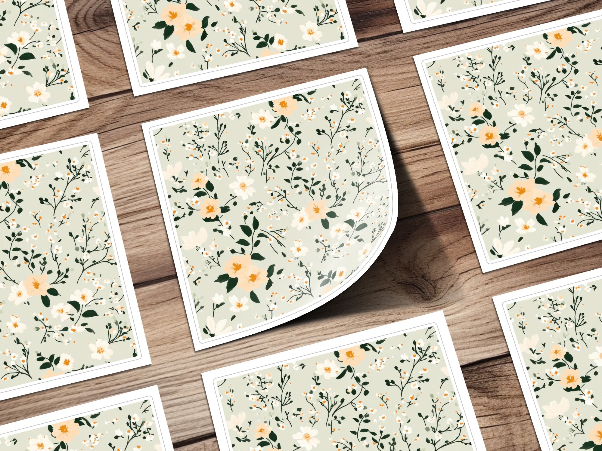 Elegant Floral Patterned Design on Greeting Cards