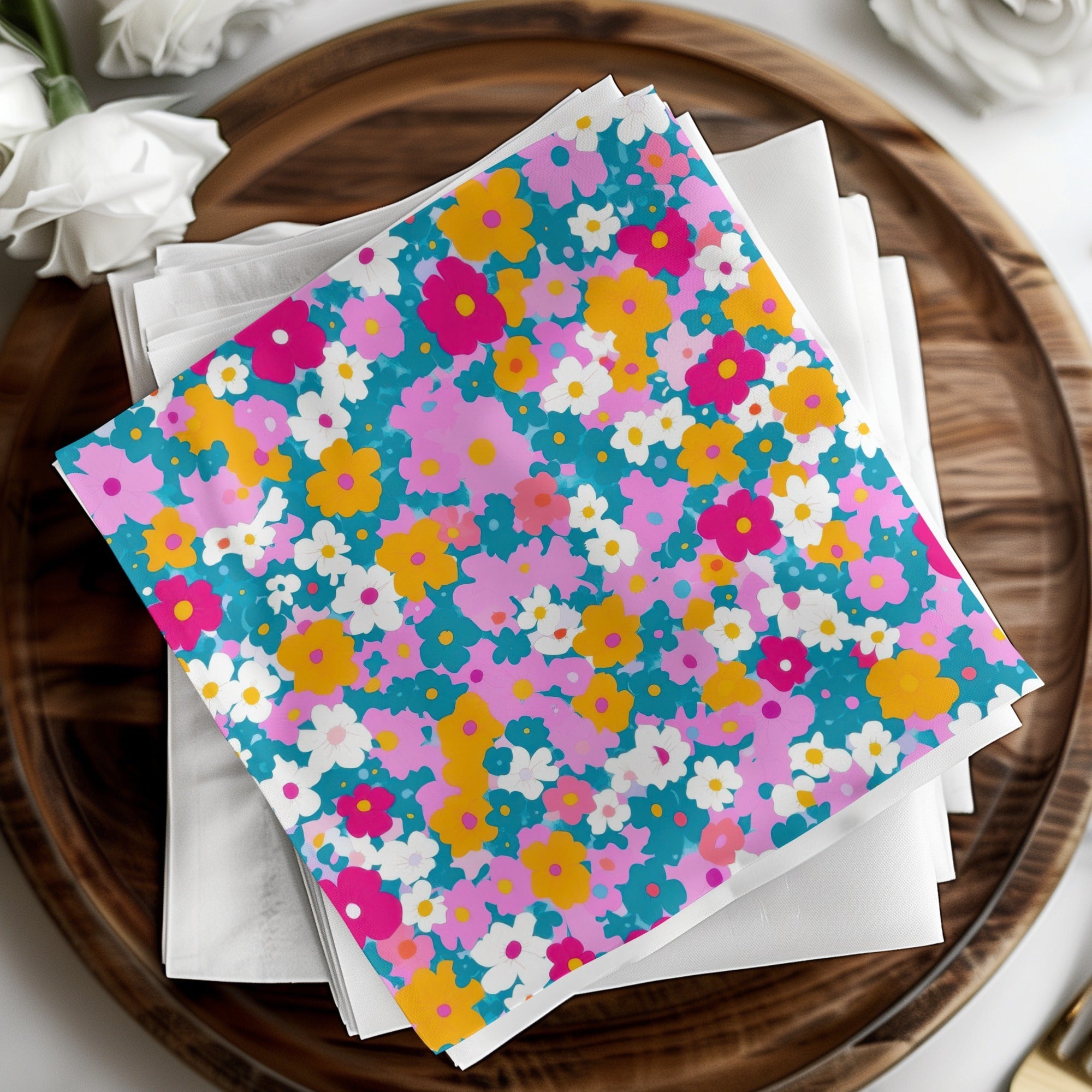 Ditsy Girly Seamless Background for Commecial Use POD Use Retro Daisies - Moore and Mountain