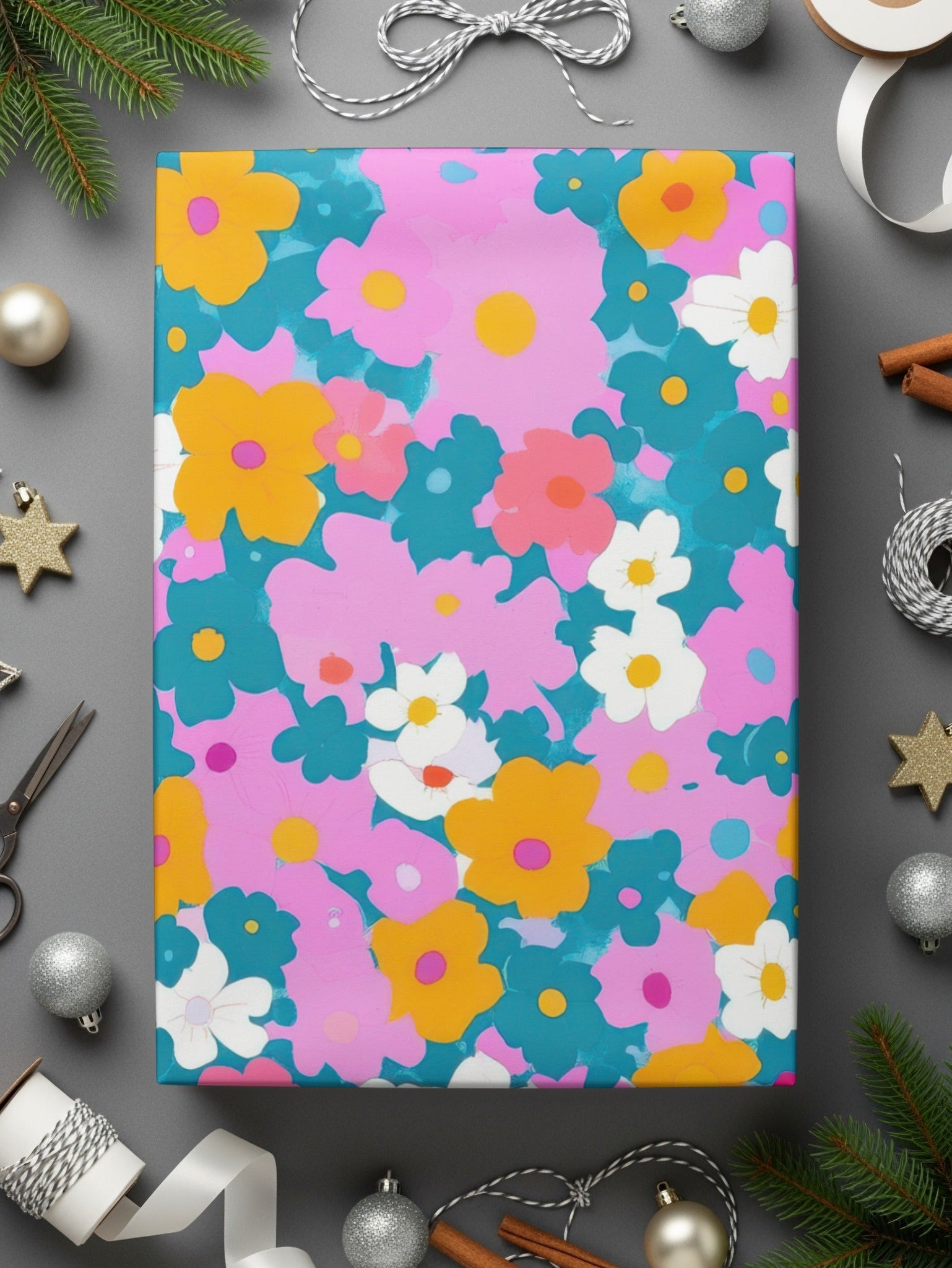 Ditsy Girly Seamless Background for Commecial Use POD Use Retro Daisies - Moore and Mountain
