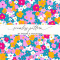 Ditsy Girly Seamless Background for Commecial Use POD Use Retro Daisies - Moore and Mountain