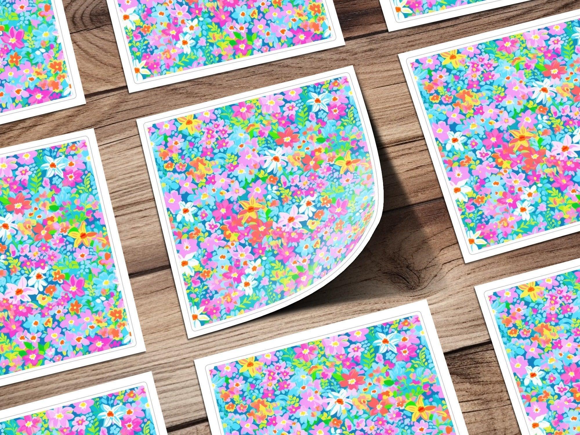 Ditsy Vibrant Floral Digital Paper, Colorful Flower Pattern, Seamless Floral Pattern, Digital Background, Printable Fabric Design, 12x12 JPEG - Moore and Mountain