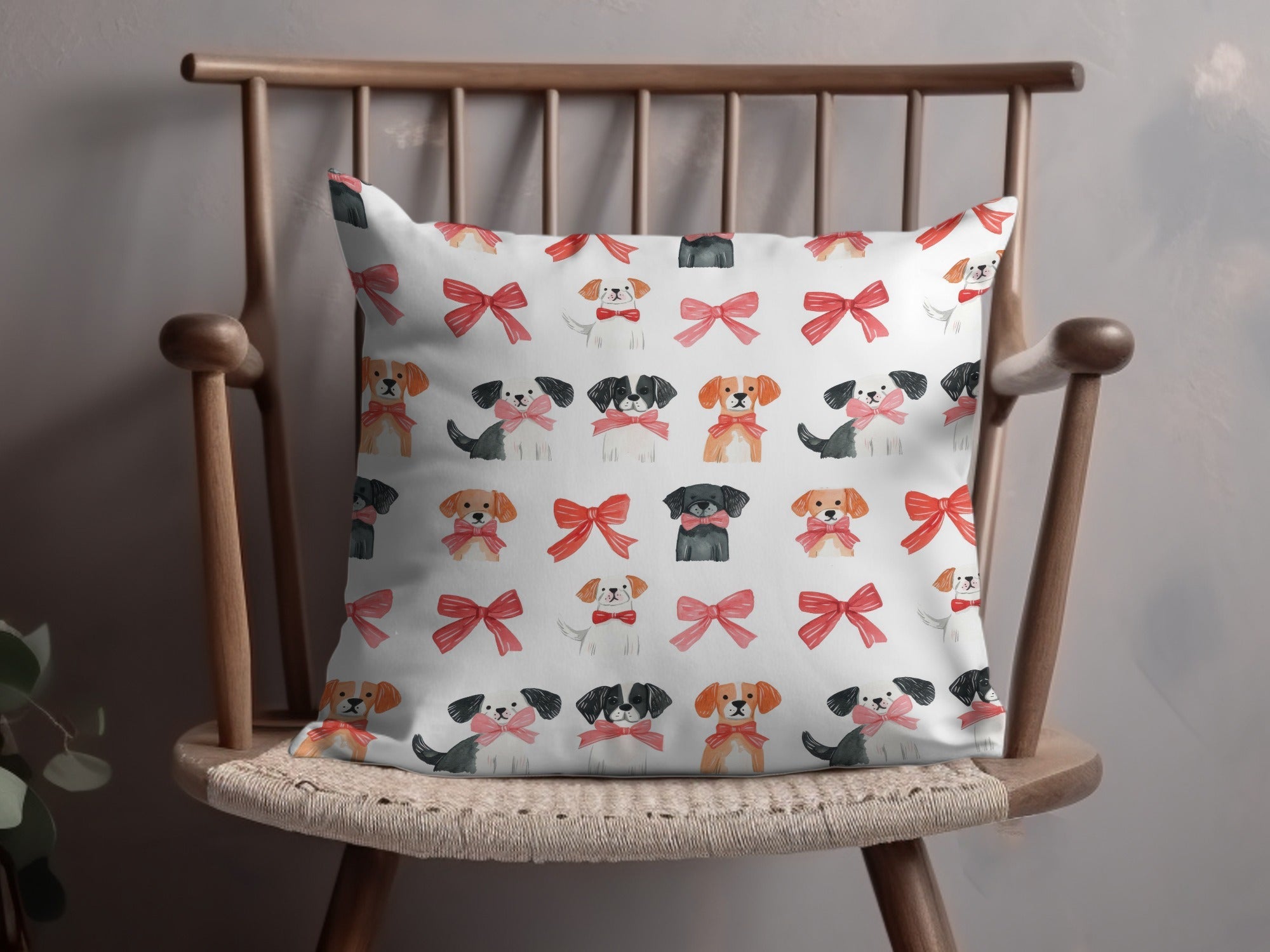 Dogs with Bows Pattern Adorable Puppies with Bow Ties Digital - Moore and Mountain