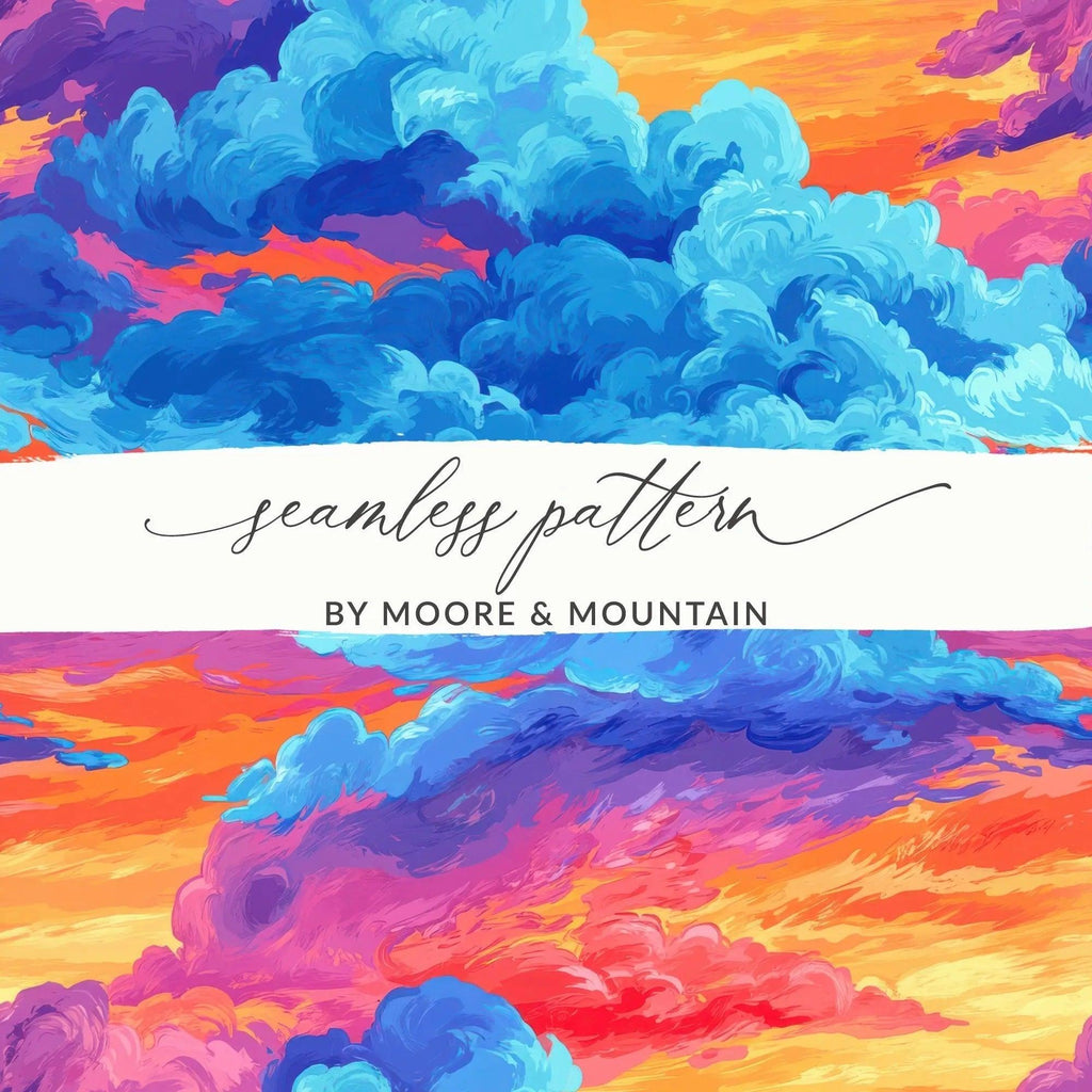 Dreamy Sky Digital Download, Abstract Clouds JPEG, Seamless Cloudscape Image, Fantasy Sky Texture, Colorful Sky Art Print, Clouds Digital - Moore and Mountain