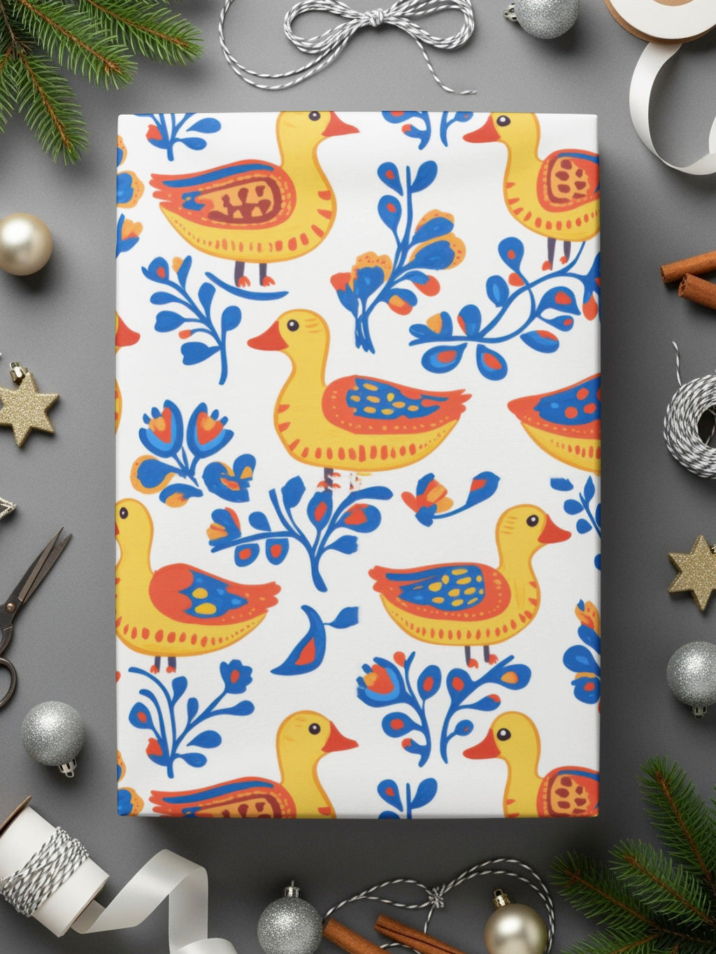 Duck Seamless Pattern Digital, Floral Repeat Pattern, Farm Animal Design, Kids Room Decor, Fabric Design, Scrapbooking Paper - Moore and Mountain