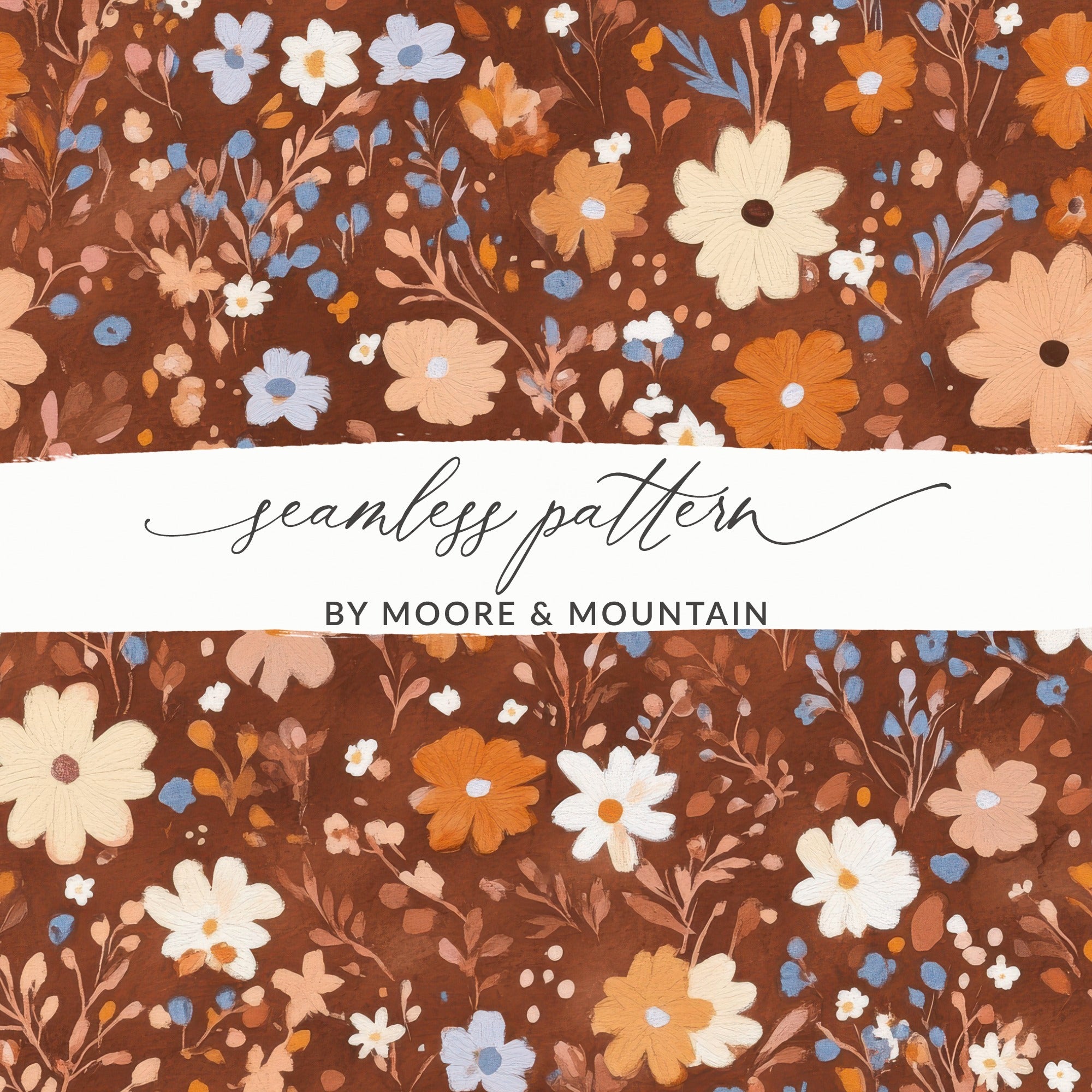 Seamless Pattern by Moore & Mountain with Floral Design