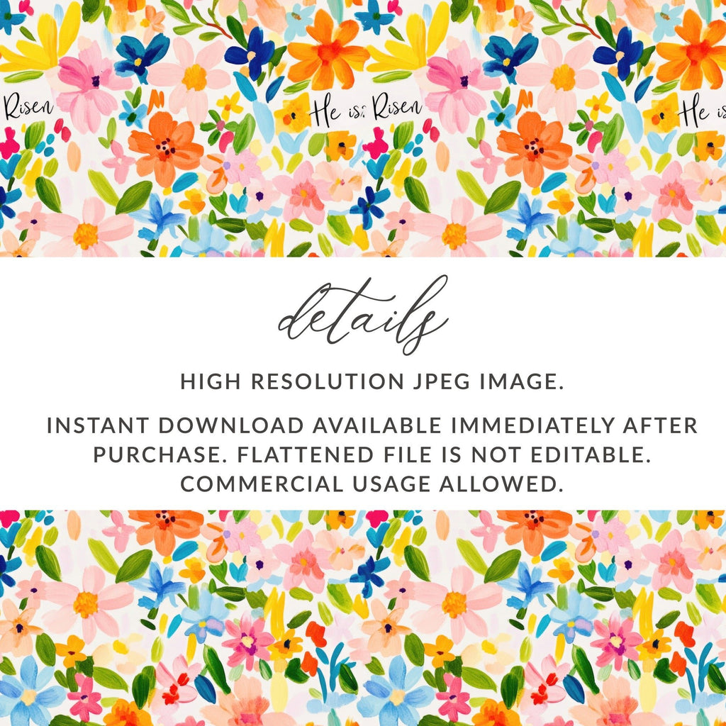 Easter Floral He is Risen Pattern Delicate Springtime Design Seamless Pattern - Moore and Mountain