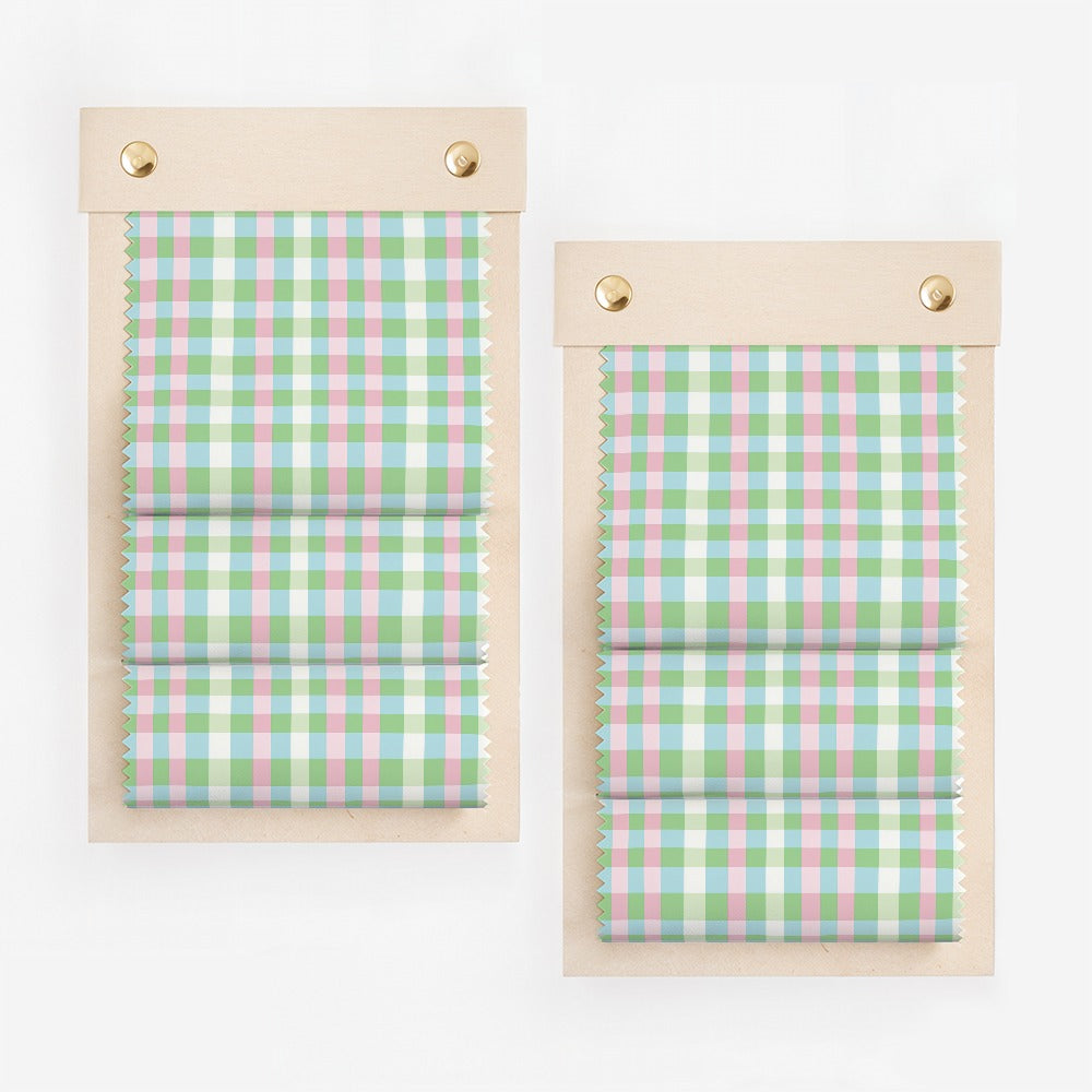 Pastel Colored Checkered Pattern Fabric Swatch Product