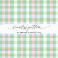 Pastel Pink Blue Green Seamless Plaid Pattern Design