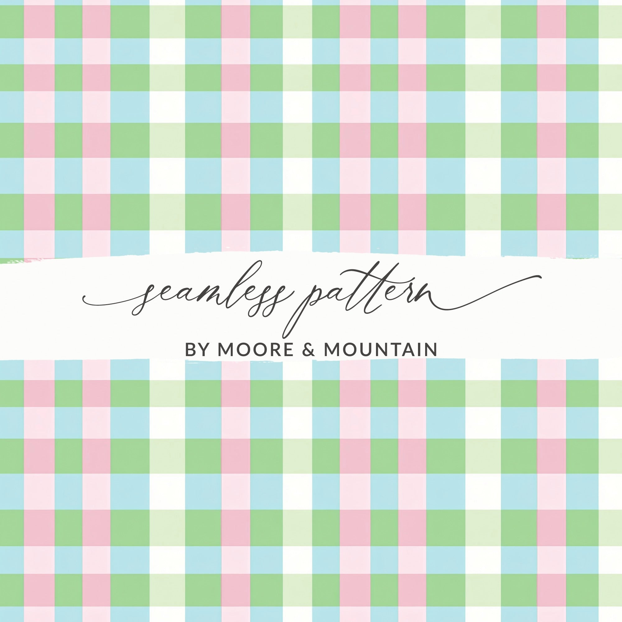 Pastel Pink Blue Green Seamless Plaid Pattern Design