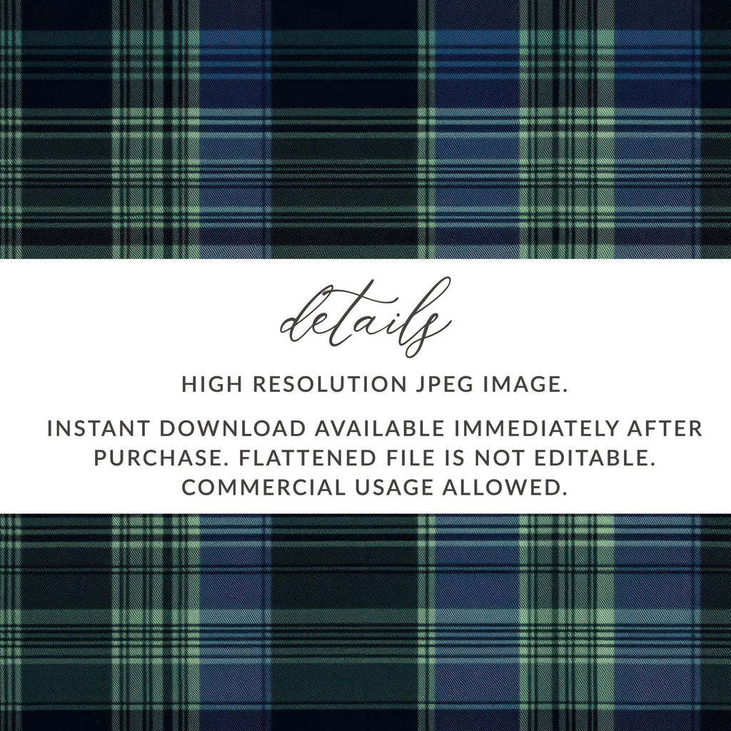 Elegant Blue and Green Interwoven Scottish Tartan Background - Moore and Mountain