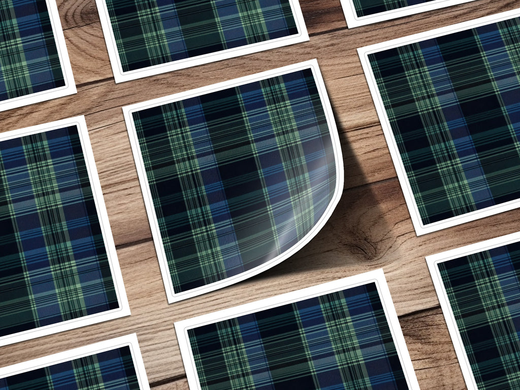 Elegant Blue and Green Interwoven Scottish Tartan Background - Moore and Mountain