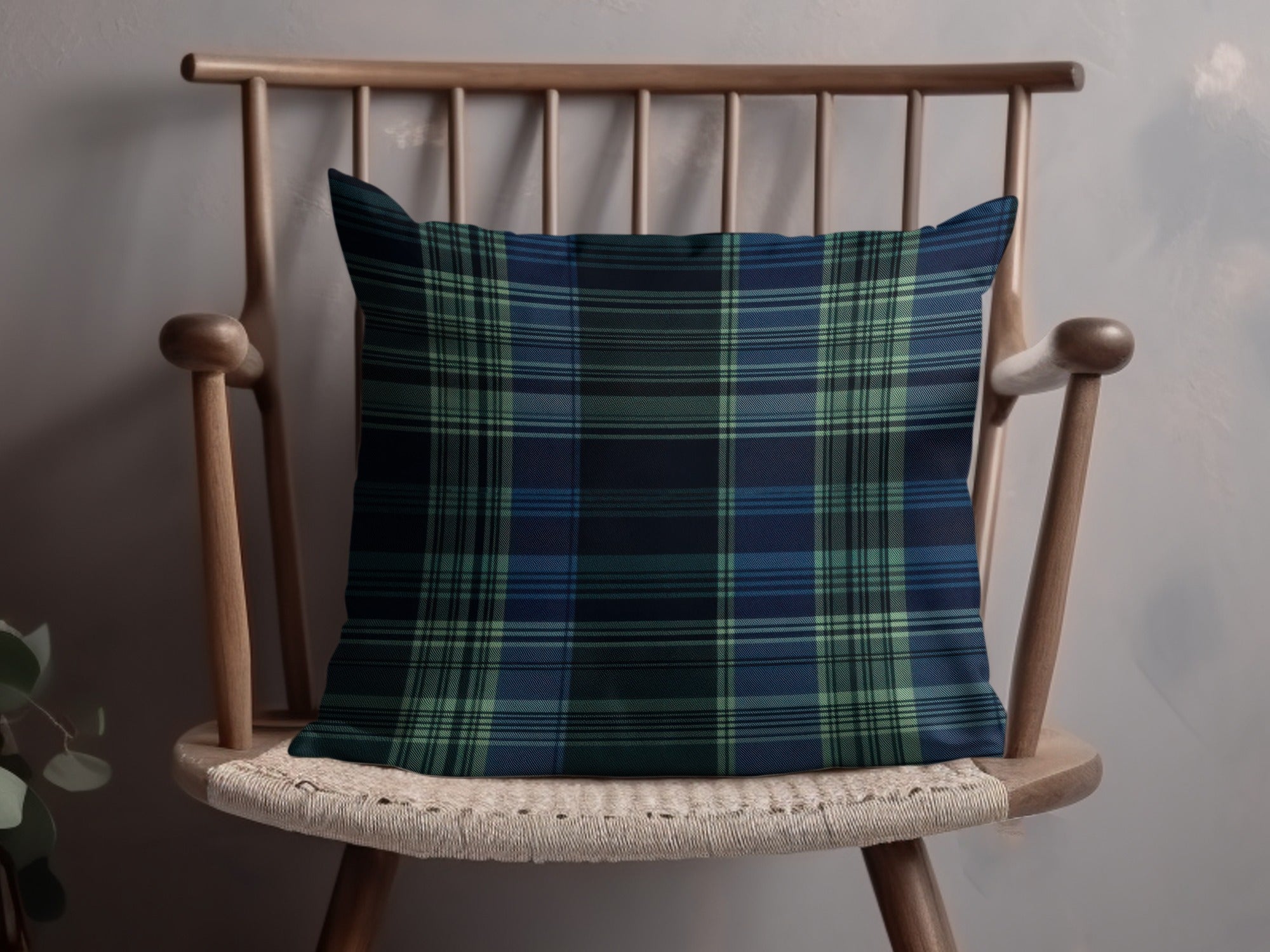 Elegant Blue and Green Interwoven Scottish Tartan Background - Moore and Mountain