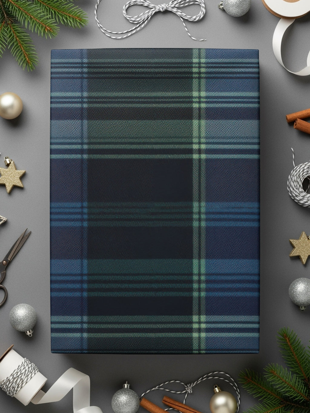Elegant Blue and Green Interwoven Scottish Tartan Background - Moore and Mountain