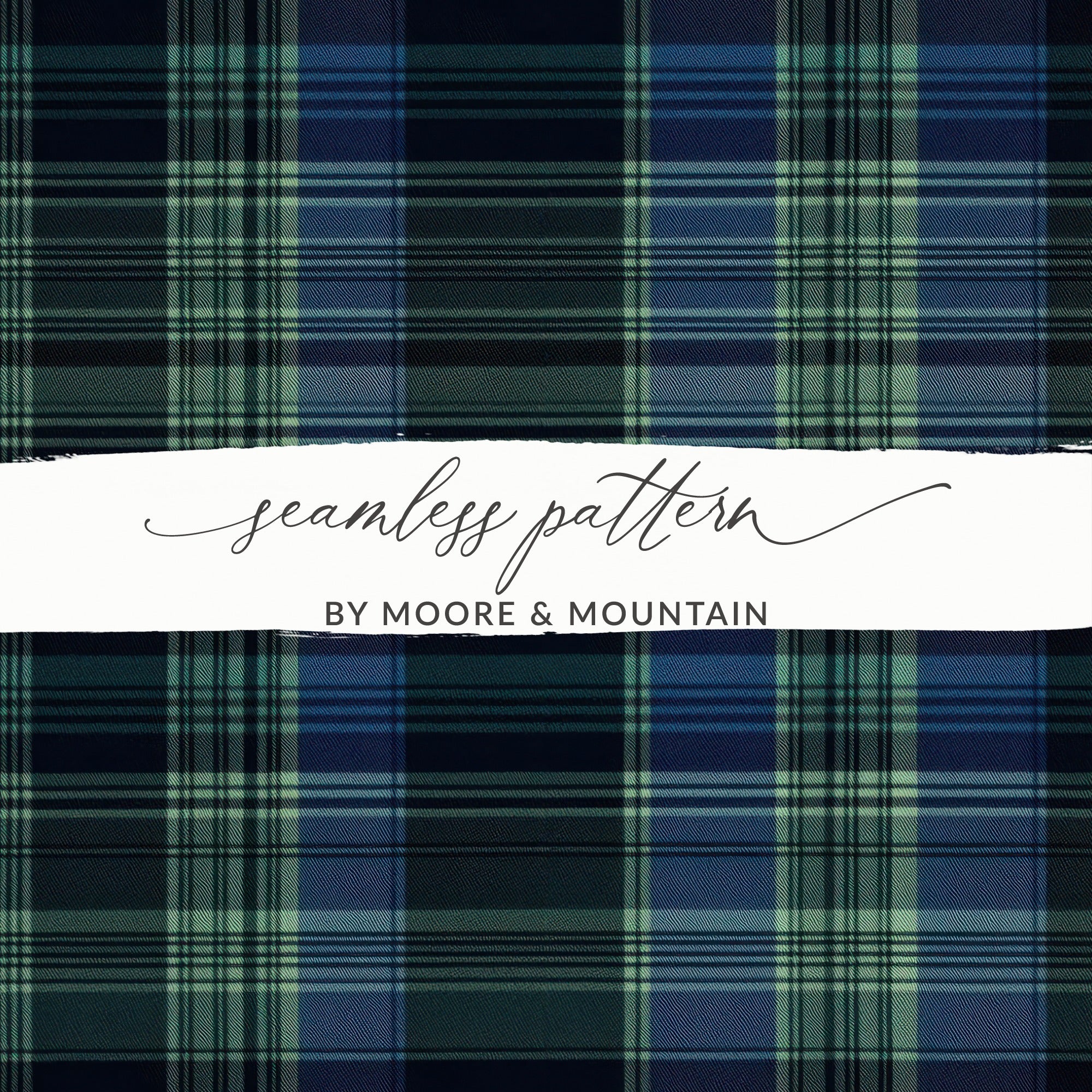 Elegant Blue and Green Interwoven Scottish Tartan Background - Moore and Mountain