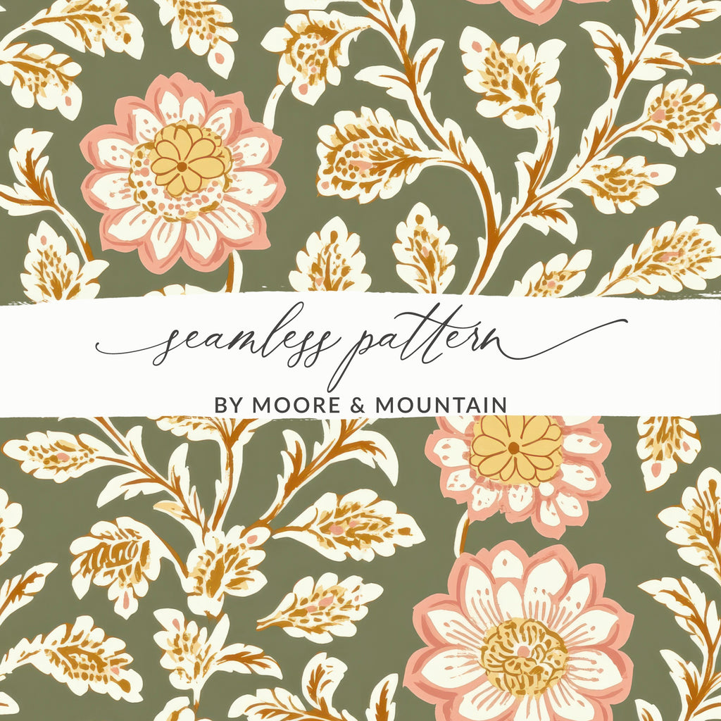 Elegant Chintz Floral Seamless Pattern Design for Interiors - Moore and Mountain