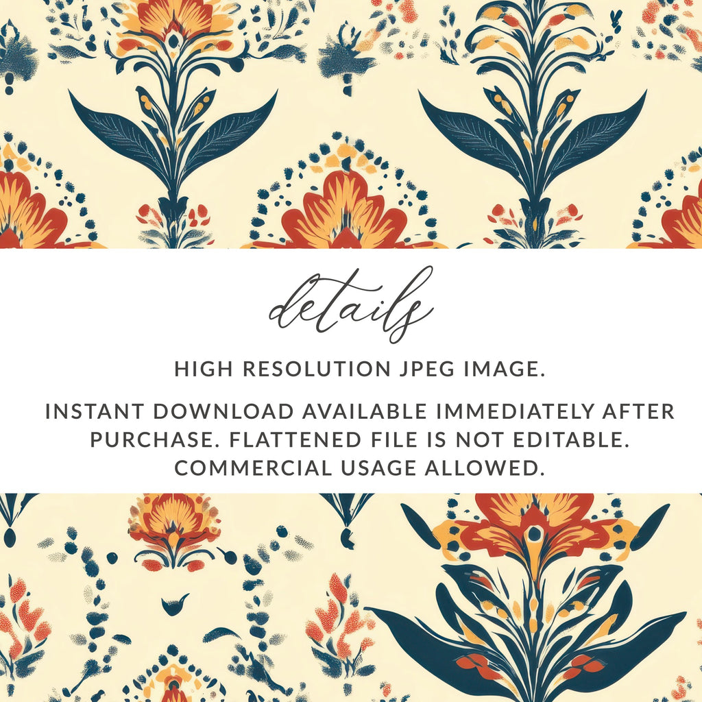 Elegant Floral Arrangement for a Seamless Indian Pattern - Moore and Mountain