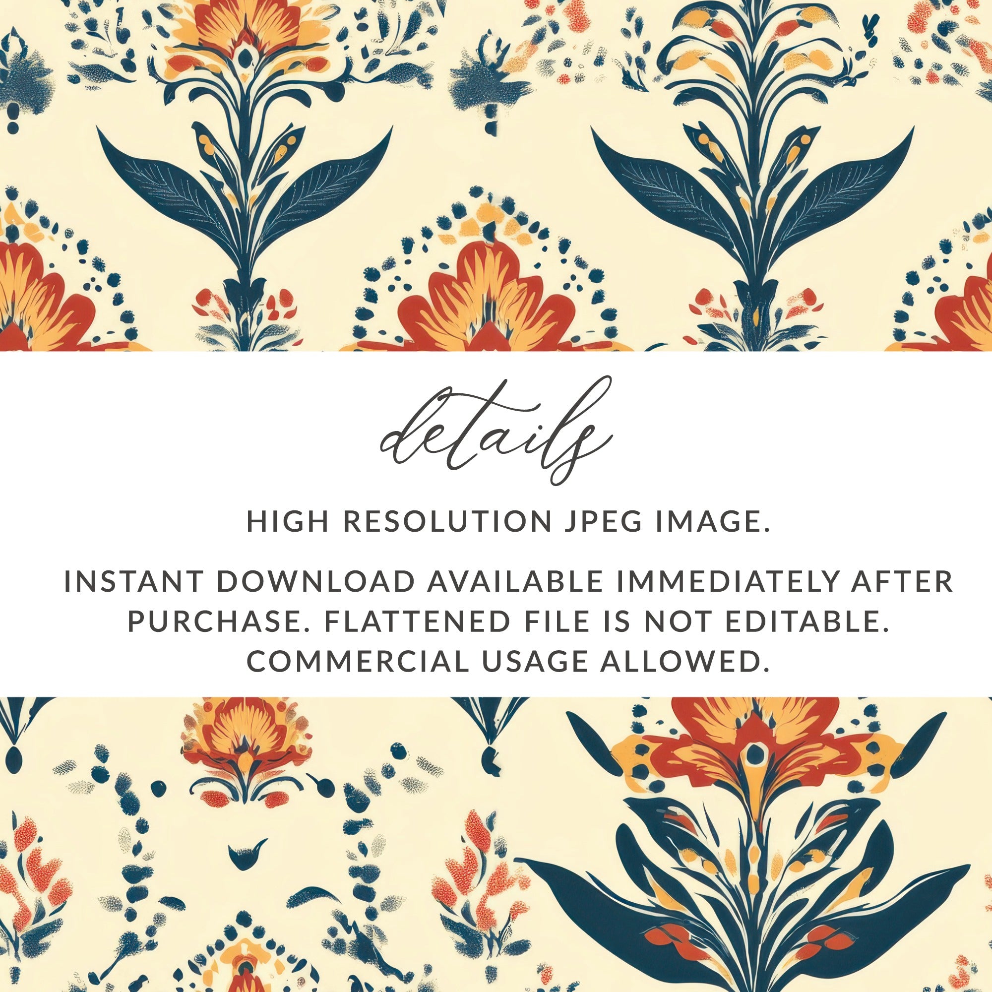 Elegant Floral Arrangement for a Seamless Indian Pattern - Moore and Mountain