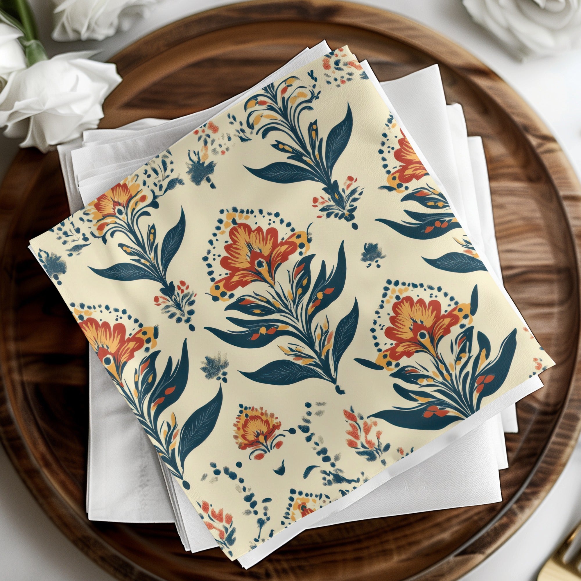 Elegant Floral Arrangement for a Seamless Indian Pattern - Moore and Mountain