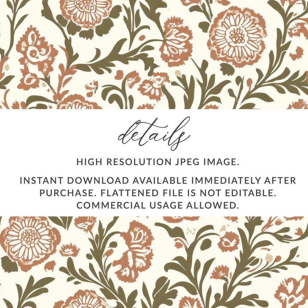Elegant Floral Arrangement with Indian Motif Kalamkari - Moore and Mountain