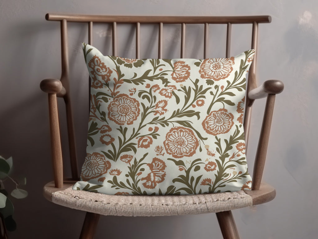 Elegant Floral Arrangement with Indian Motif Kalamkari - Moore and Mountain