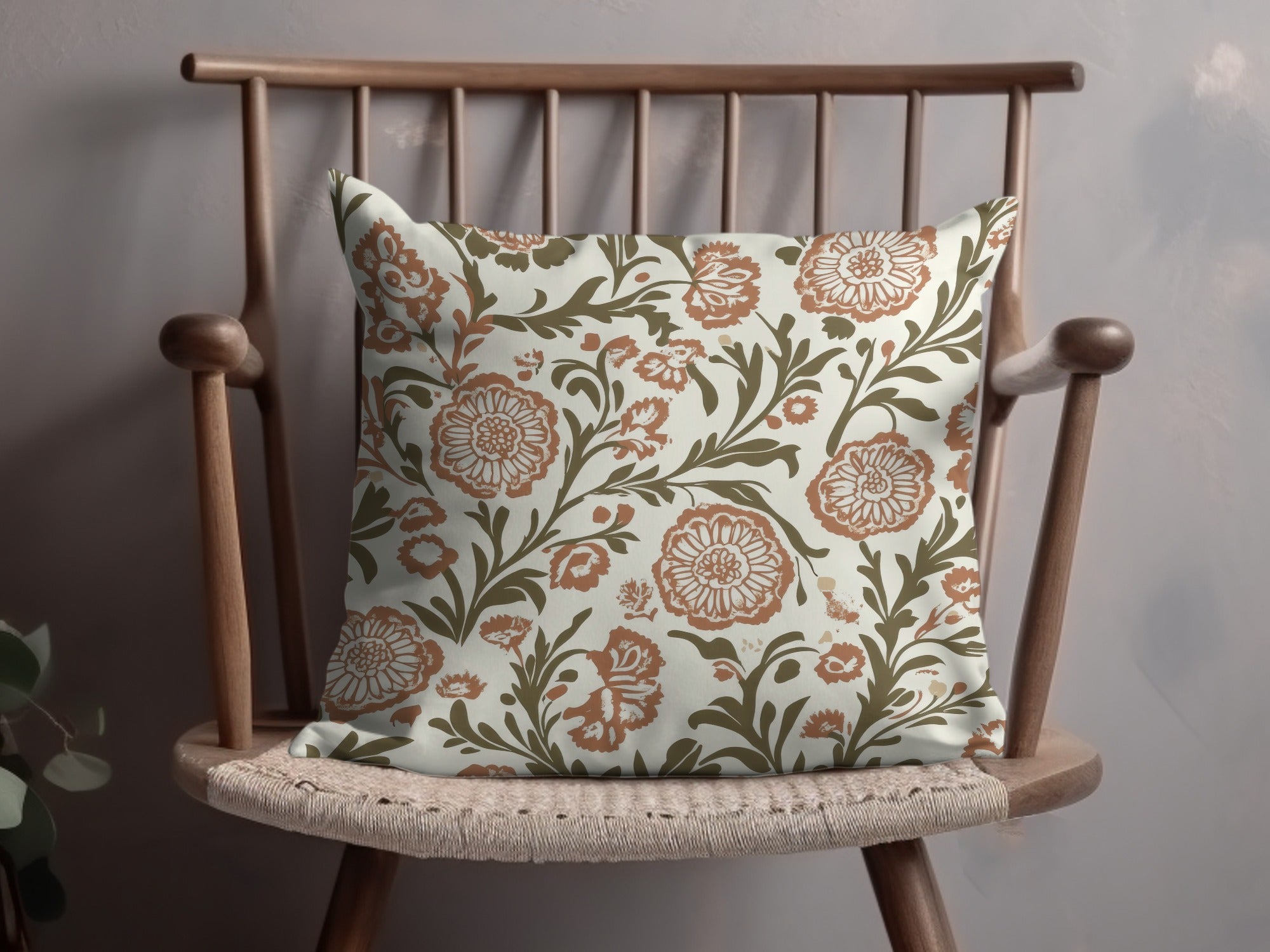Elegant Floral Arrangement with Indian Motif Kalamkari - Moore and Mountain