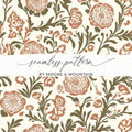 Elegant Floral Arrangement with Indian Motif Kalamkari - Moore and Mountain