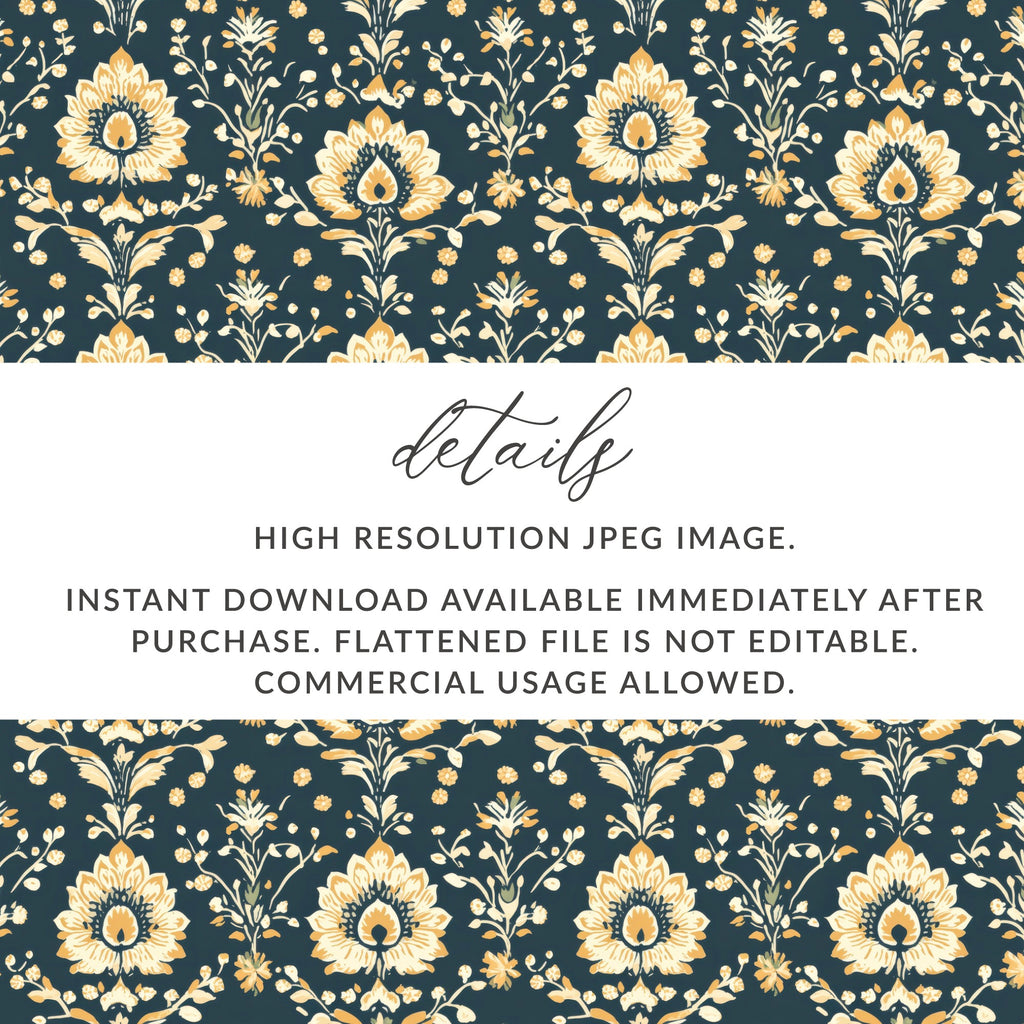 Elegant Floral Indian Motif Design Pattern Seamless - Moore and Mountain