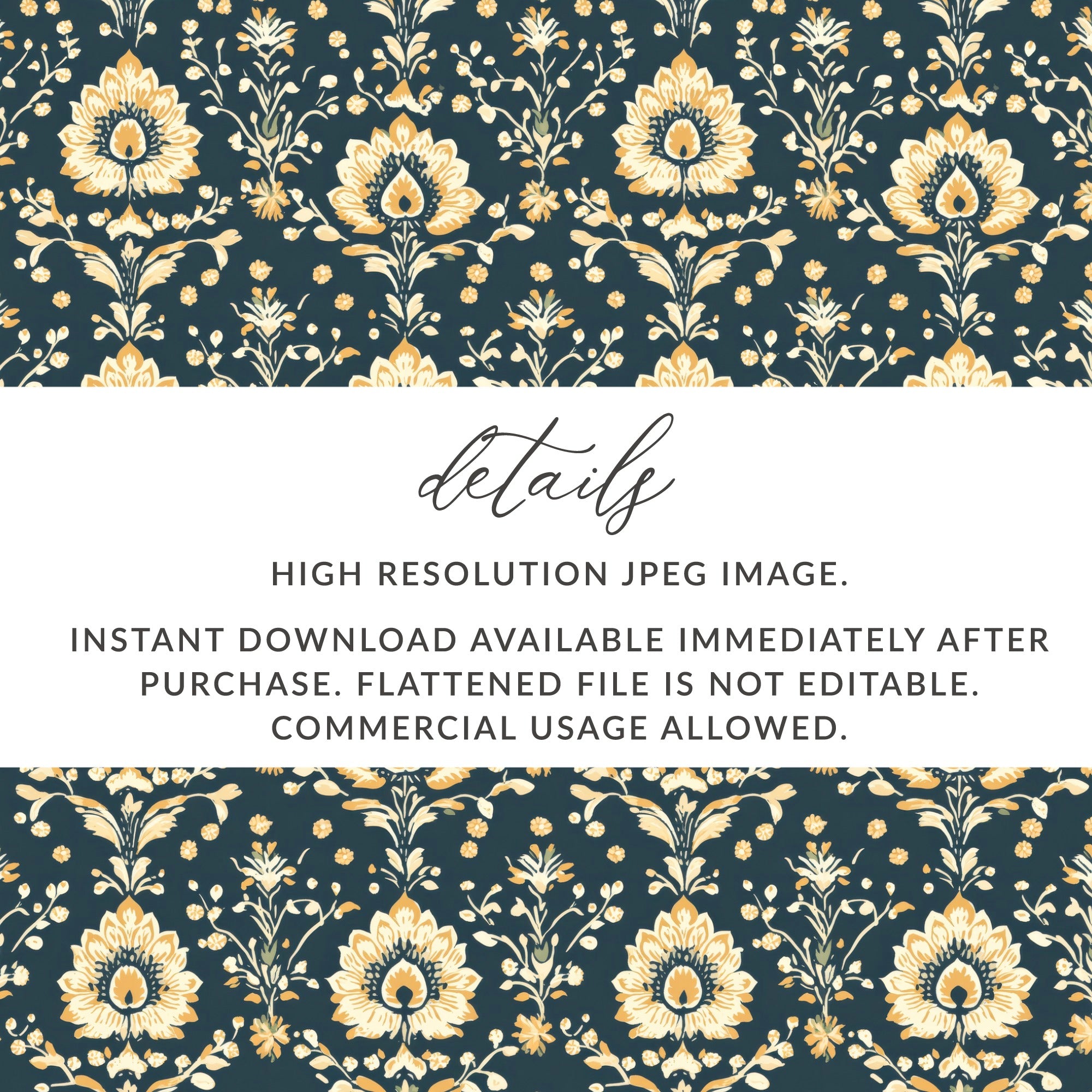 Elegant Floral Indian Motif Design Pattern Seamless - Moore and Mountain
