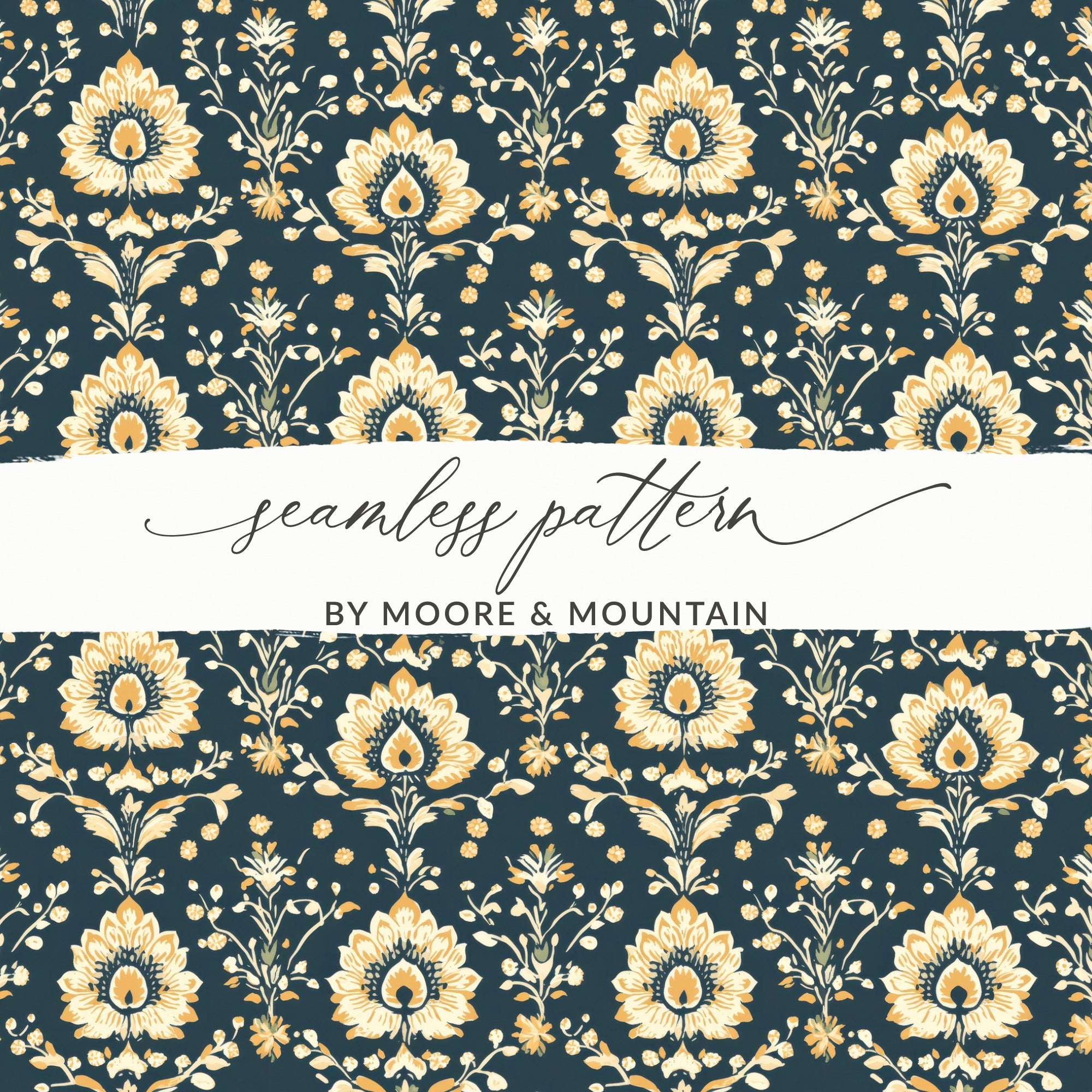 Elegant Floral Indian Motif Design Pattern Seamless - Moore and Mountain
