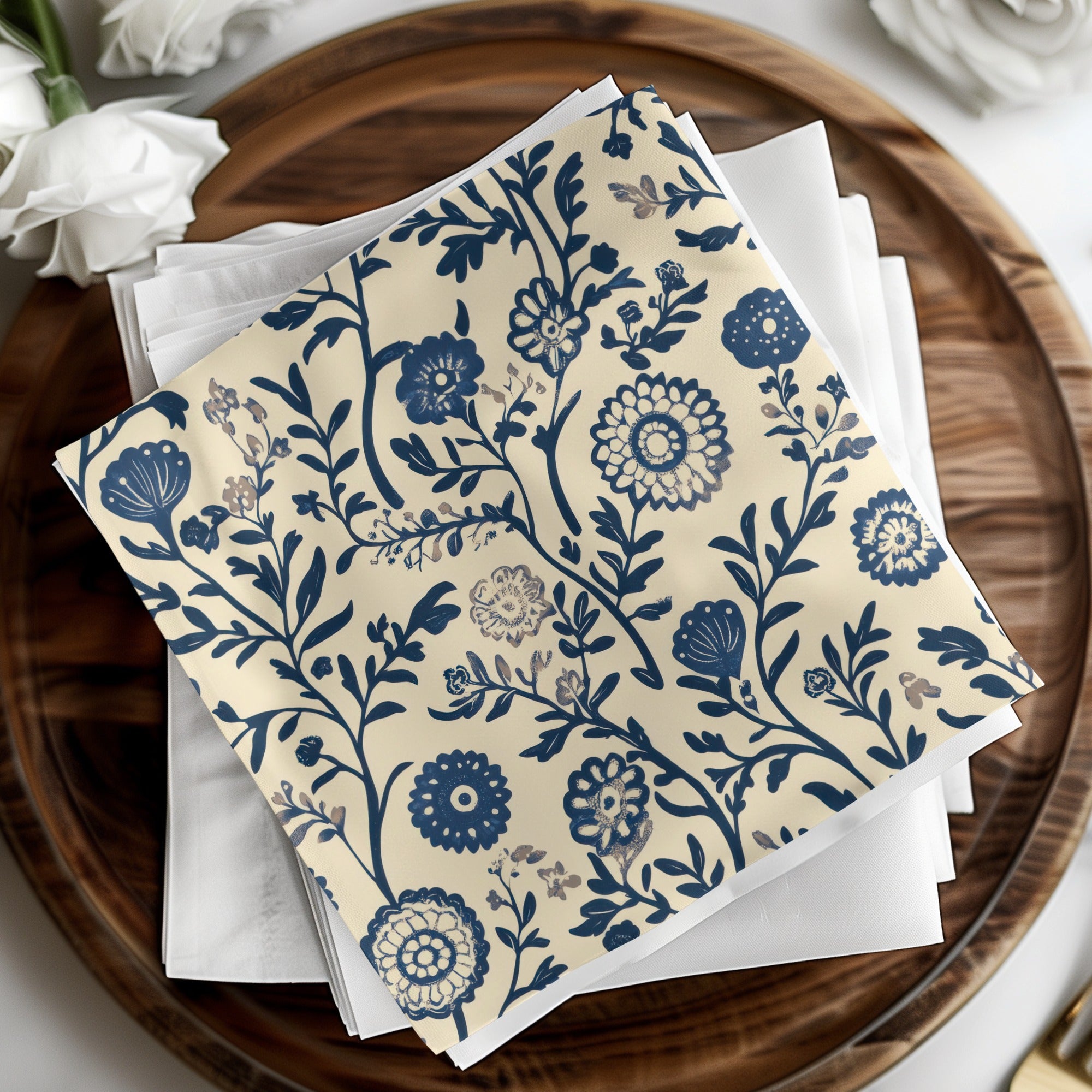 Elegant Floral Motif Vintage Style Indian Pattern Digital Chinoiserie Seamless - Moore and Mountain