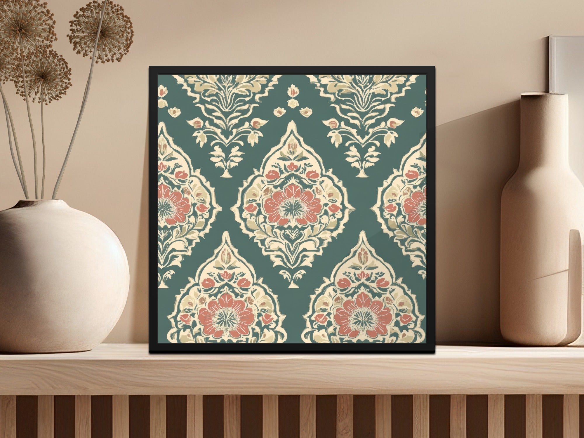 Elegant Floral Ornament Indian Motif Seamless Pattern Geometric - Moore and Mountain