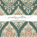 Elegant Floral Ornament Indian Motif Seamless Pattern Geometric - Moore and Mountain
