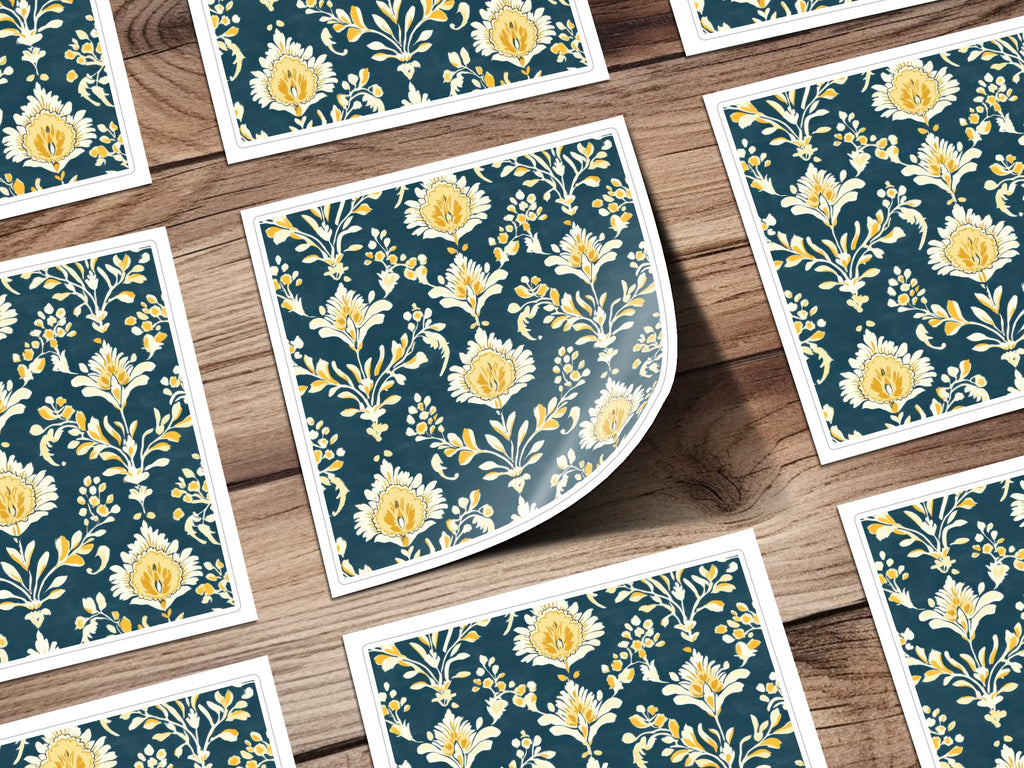Elegant Floral Pattern with Dark Blue Ground Seamless Pattern - Moore and Mountain