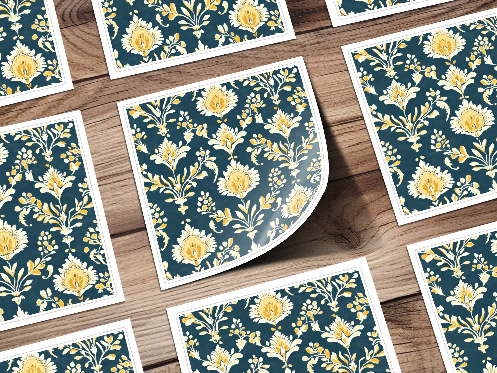 Elegant Floral Pattern with Dark Blue Ground Seamless Pattern - Moore and Mountain