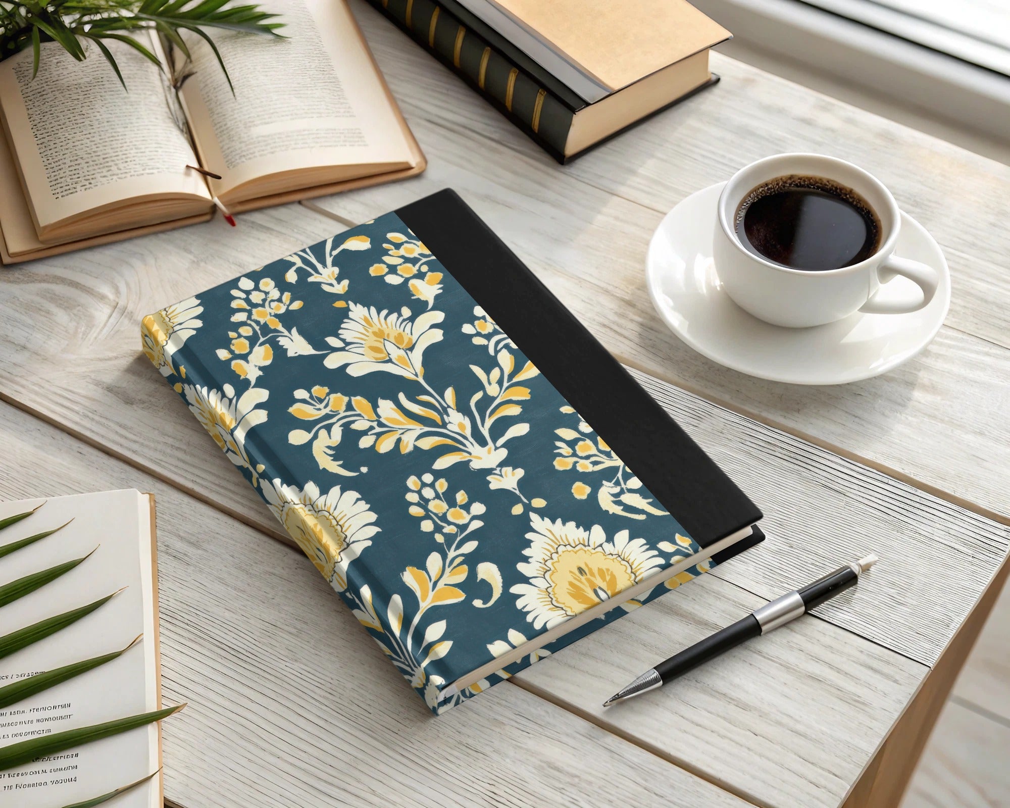 Elegant Floral Pattern with Dark Blue Ground Seamless Pattern - Moore and Mountain