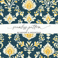 Elegant Floral Pattern with Dark Blue Ground Seamless Pattern - Moore and Mountain