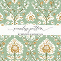 Elegant Floral Repeat Green Field Seamless Pattern Digital Art Nouveau - Moore and Mountain