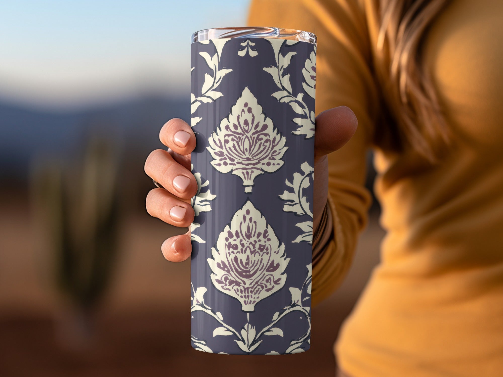 Elegant Floral Seamless Indian Pattern Dark Blue Design - Moore and Mountain