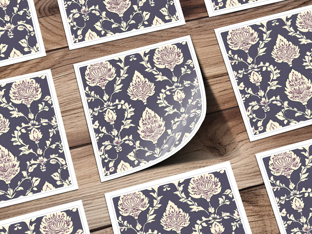 Elegant Floral Seamless Indian Pattern Dark Blue Design - Moore and Mountain