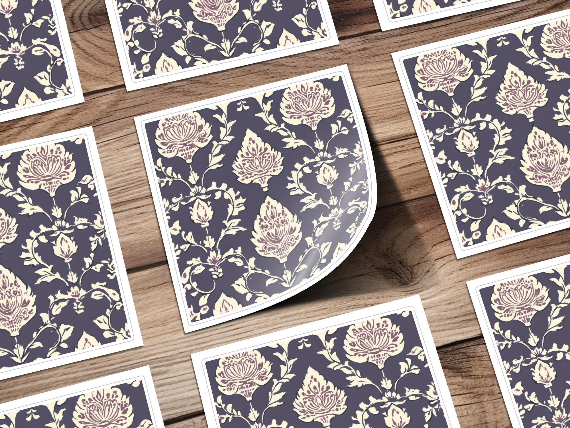 Elegant Floral Seamless Indian Pattern Dark Blue Design - Moore and Mountain