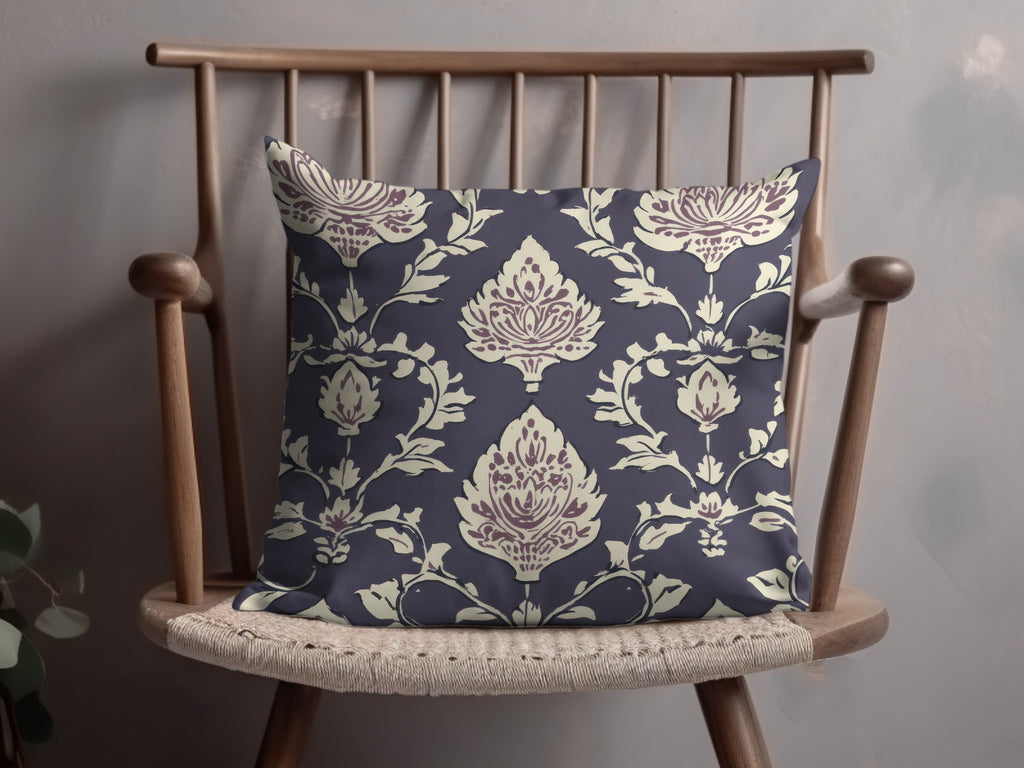 Elegant Floral Seamless Indian Pattern Dark Blue Design - Moore and Mountain
