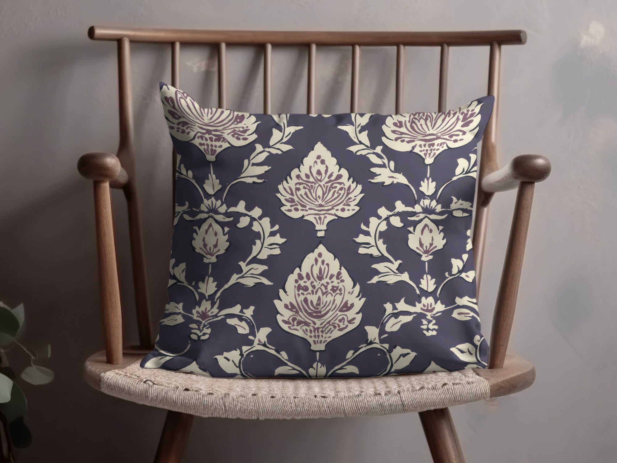 Elegant Floral Seamless Indian Pattern Dark Blue Design - Moore and Mountain