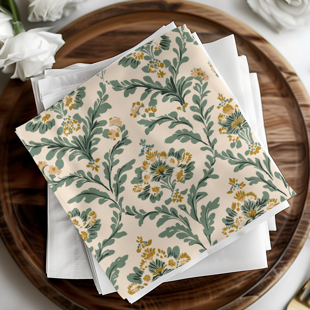 Elegant Floral Seamless Pattern with Greenery and Blooms Digital - Moore and Mountain