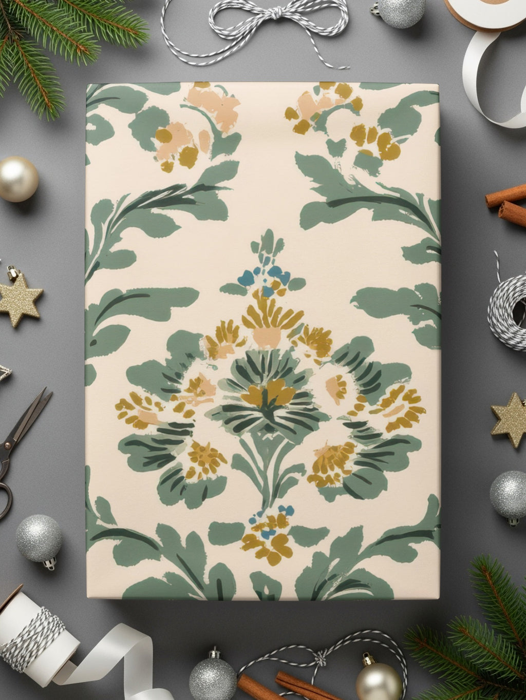 Elegant Floral Seamless Pattern with Greenery and Blooms Digital - Moore and Mountain