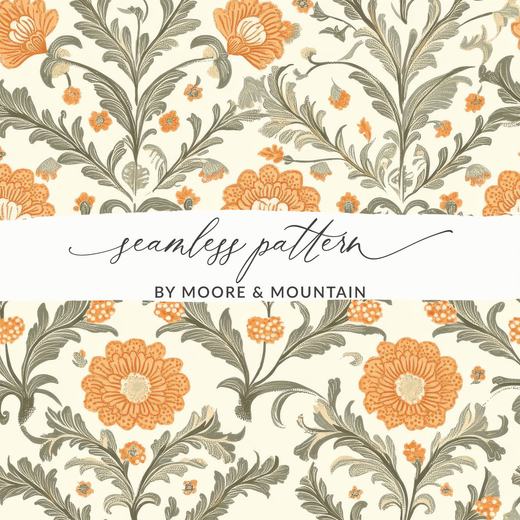 Elegant Floral Vines Seamless Pattern for Creative Projects - Moore and Mountain
