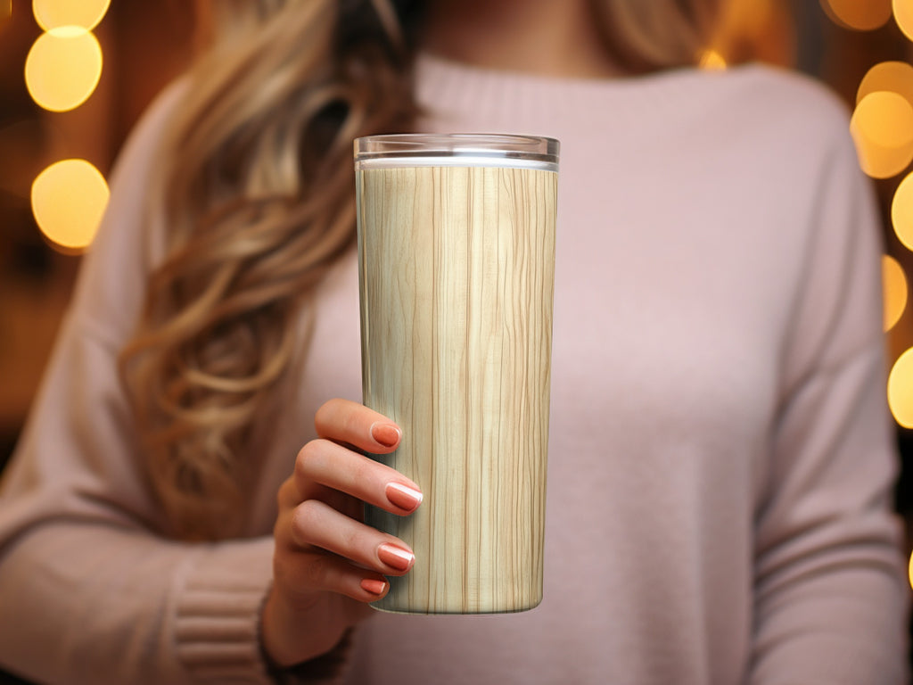 Stylish Wooden Design Insulated Travel Mug Tumbler
